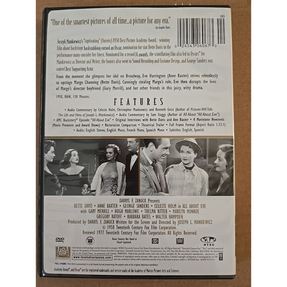 All about Eve DVD 20th Century Fox Studio Classics Winner Best Picture 1950 - Picture 2 of 4